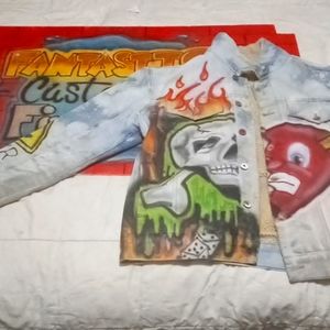 Custom Destress/Airbrush jean jacket